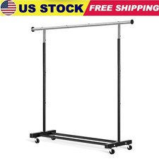 Clothing Rack, 55.51 Inch Heavy Duty Clothes Rack Rolling Garment Rack with Whee