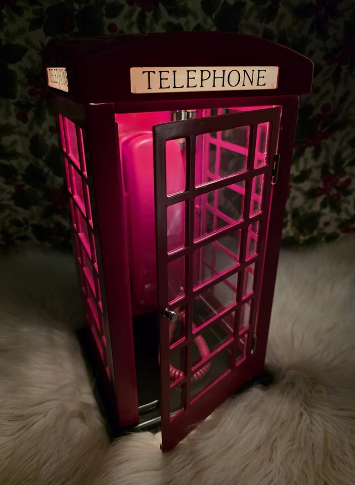 Редкая винтажная британская телефонная будка с рабочим светом от репродукций Old Tyme - Изображение 3 из 4