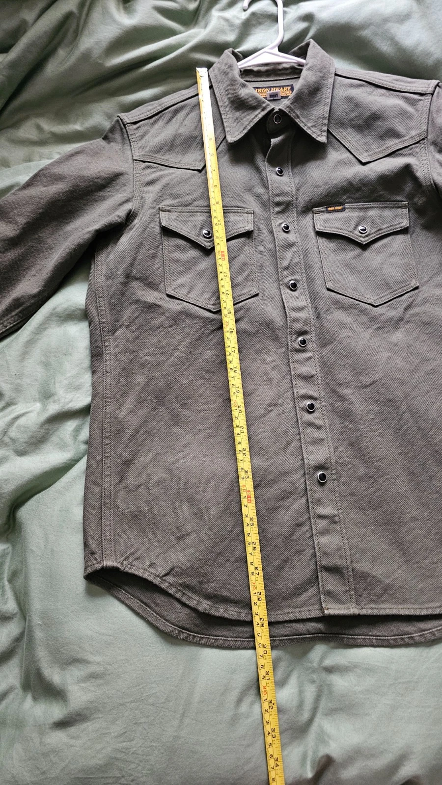 Iron Heart 13 oz Military Serge Snap Shirt size large - product detail image 8