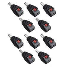 10* Male 5.5mm x 2.1mm DC Power Jack Screwless Quick Connect for LED 12V 24V