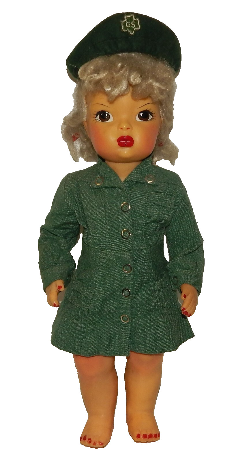 Vintage Terri Lee 16" Blonde Doll in Tagged Girl Scout Outfit