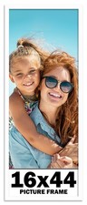 16x44 Frame White Wood Picture Photo Frame with UV Acrylic and Acid Free Backing