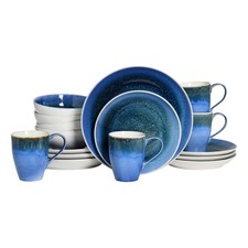 CreaTable 24302 Serie Caldera blau Kombiservice 16-tlg Geschirrset 4 Personen