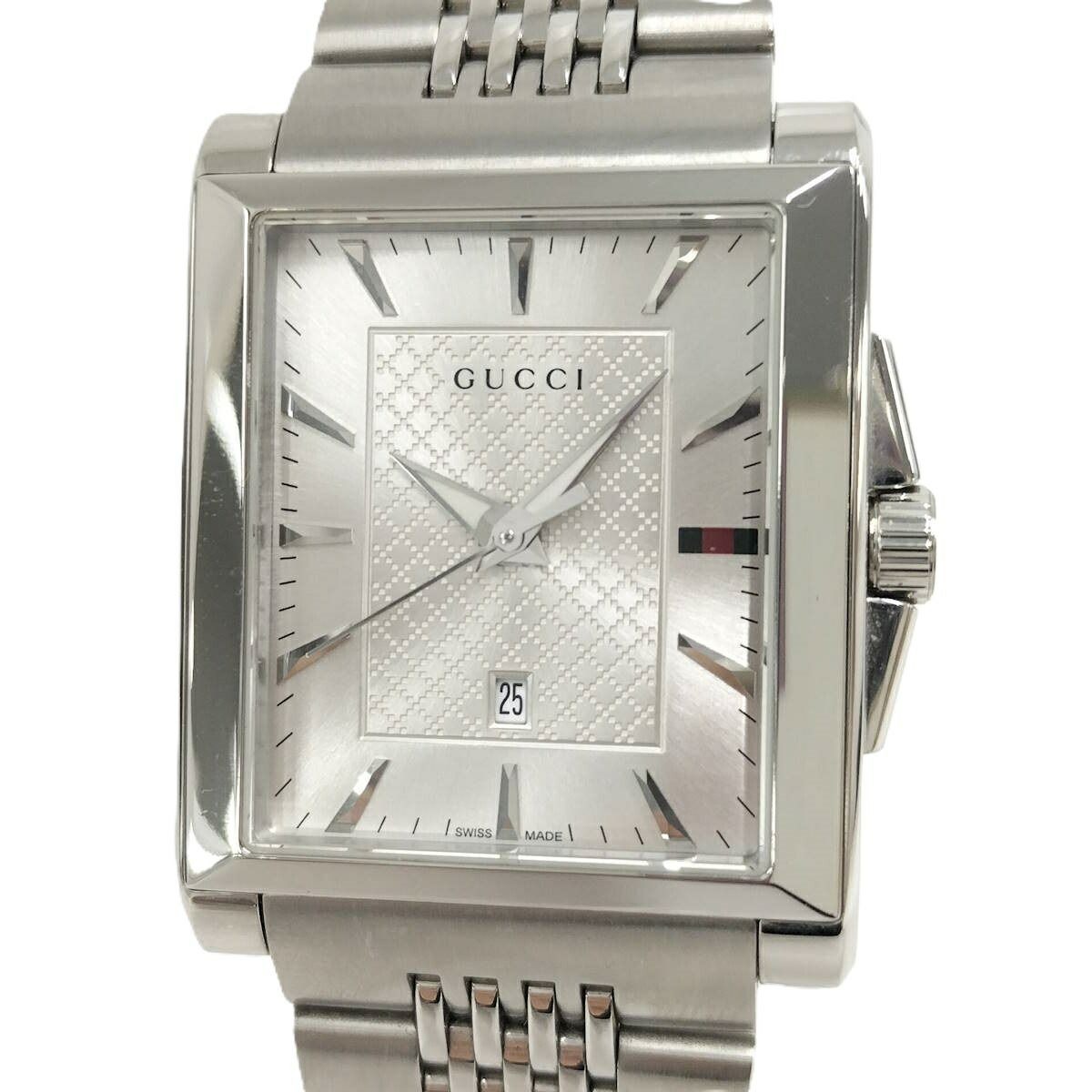 GUCCI G Timeless Rectangular Watch Quartz SS Silv… - image 1