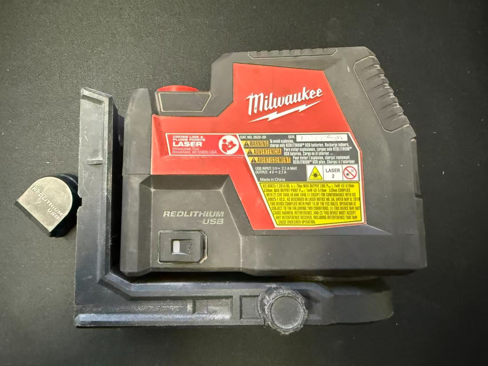 Milwaukee 3522-20 USB Rechargeable Green Cross Line Laser Level Tool Only