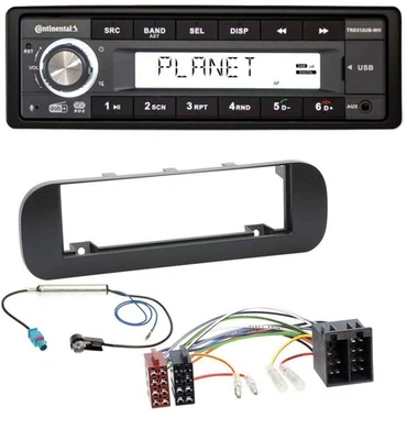 Continental USB 1DIN AUX DAB MP3 Autoradio für Fiat Panda (2012-2020) schwarz - Bild 1 von 4