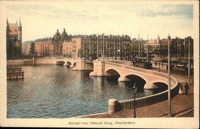 Amsterdam Niederlande Amsterdam Amstel met Nieuwe Brug