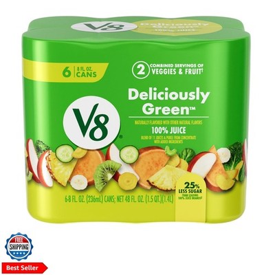 Deliciously Green 100% Fruit and Vegetable Juice, 8 fl oz Can 6 Pack