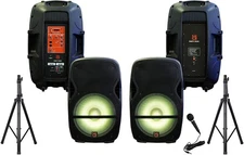 MR DJ PARTY PACK Pair 15" 4000W Powered Passive PA DJ Speakers Active Speaker