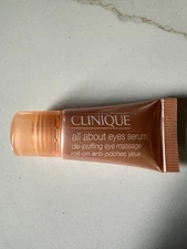 Clinique All About Eyes Serum De-Puffing Eye Massage Roll-On, 0.17 Travel Size +