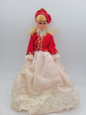 Vintage 1960s Barbie CLONE Doll Blonde Hair Handmade Red Dress No Shoes As Is #2