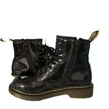 Dr. Martens 1460 Youth Glitter Shimmer Black Combat Boots Size 1 Lace Up