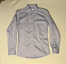 Eton Mens Slim Long Sleeve Button Up Dress Shirt Size 39 15.5 Slim Light Blue