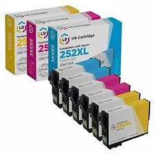 6Pk Replacement Cartridges for Epson Ink 252 XL 252XL T252XL Cyan Magenta Yellow