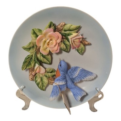 Jonathon Byron Bluebird Collectors Plate Arnart Royal Carlton Floral 1988 