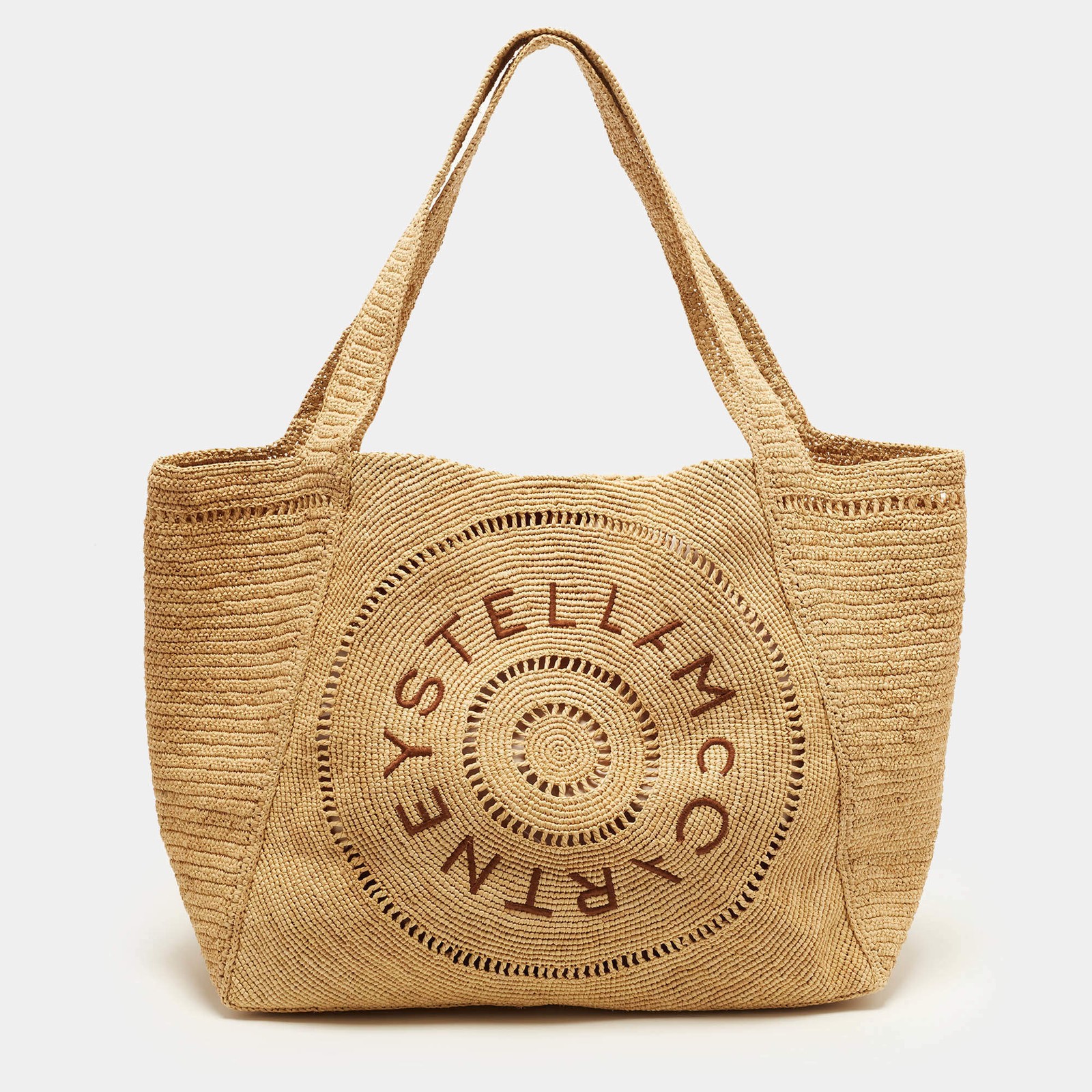 Stella McCartney Large Natural Crochet Raffia Tote