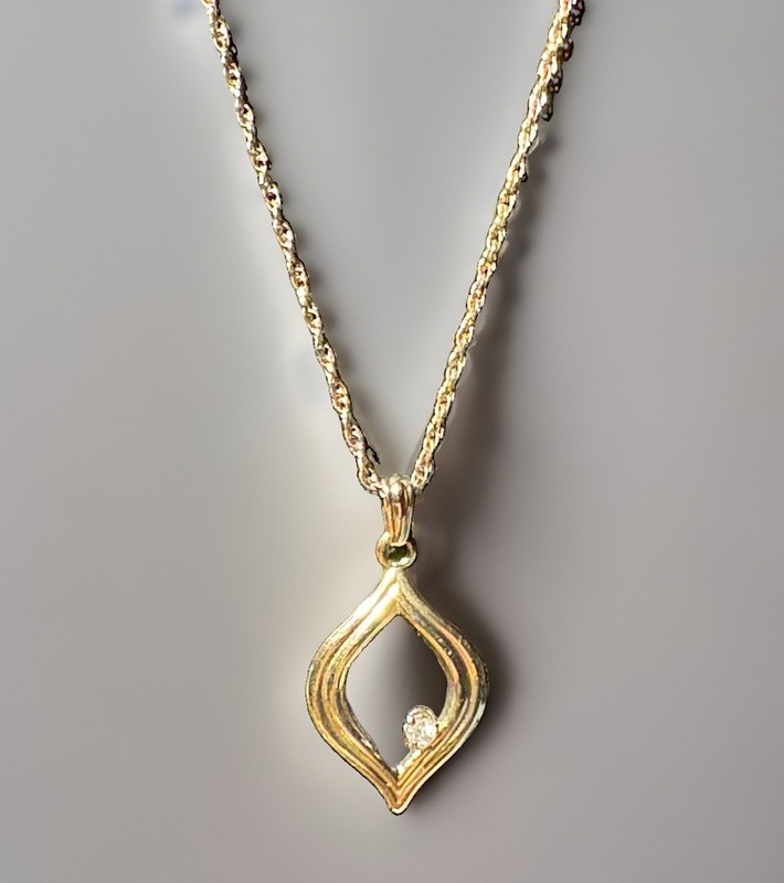 Mid-Century Modern abstract open marquise pendant ,Krfmfniz