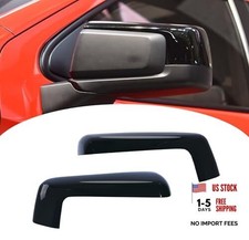 Mirror Cover Cap Trim Compatible with 2019-2024 Chevy Silverado Glossy Black