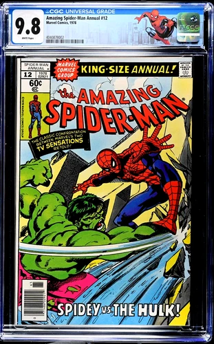 Amazing Spider-Man Annual #12 (1978) CGC 9.8 NM/MT WHITE vs. Hulk Custom Label