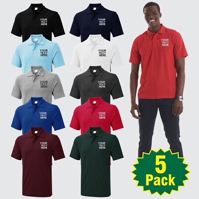 5er-Pack maßgeschneidert bestickt Arbeit Poloshirt Mitarbeiter Arbeitskleidung Poloshirt Top XS-6XL