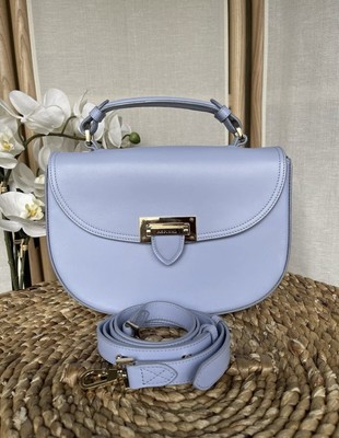 Aspinal of London Letterbox Satteltasche misty blue Leder
