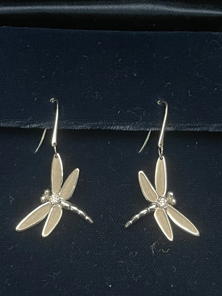 Tiffany & Co. 18k White Gold Diamond 0.14ct Dragonfly Earrings - Image 3 of 4