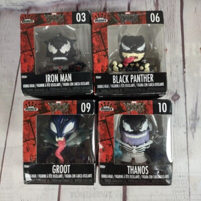 Funko Minis: Marvel Venom Lot of 4 Bobble-Head Figure 09Groot 10Thanos 03IM 06BP