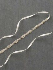 Bridal Sash Belt Thin Silver Crystal bridesmaid Sash Belt Skinny Rhinestone Belt