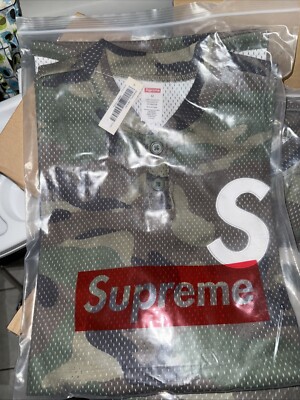Supreme S Logo Baseball Henley Men's Size Medium Camo Brand