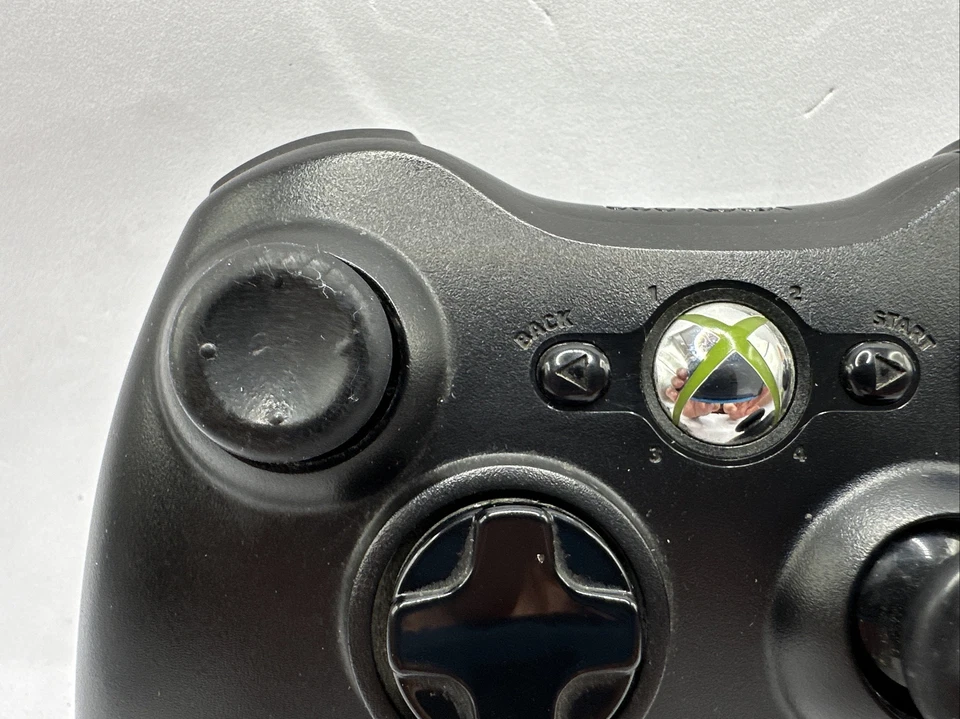 Controlador inalámbrico Microsoft Xbox 360 negro/negro - OEM 1403 con bate recargable Foto 3 de 4