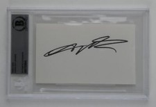 Sugar Ray Leonard Signed 3x5 Index Card Autographed Boxer Slabbed Beckett COA