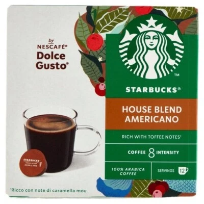 Starbucks House Blend Americano By Nescafé Dolce Gusto Caffè Lungo 12 Capsule