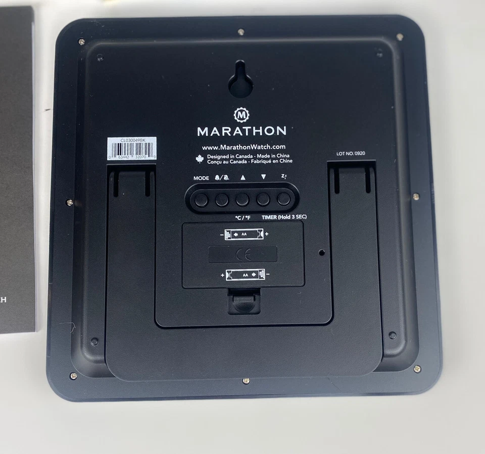 Marathon Slim Digital Wall Clock Black (CL030062BK) - Image 4 of 4