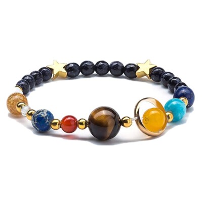 Space Jewelry Planet Beaded Bracelet Astrology Astronomy Galaxy Unique Gift New