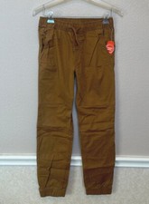 Wonder Nation Pull On Jogger Pants Boys Reinforced Knee Strech Brown XL 14-16 
