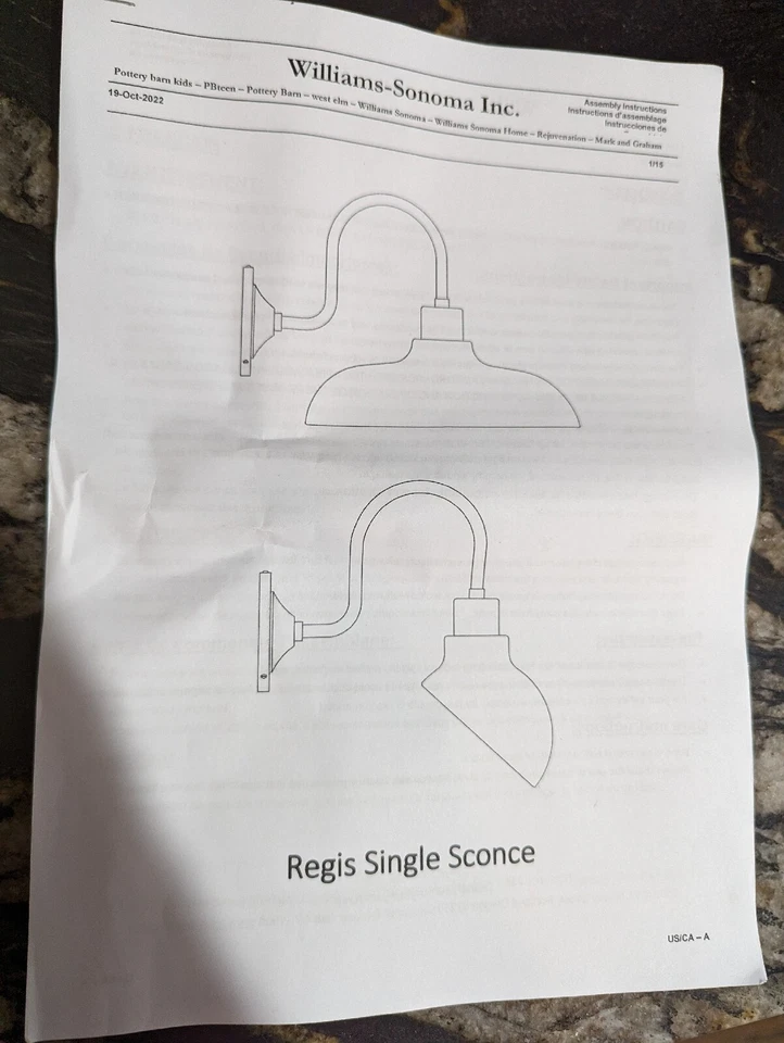 REJUVENATION Regis Single Sconce - NO SHADE - NEW - Image 3 of 4