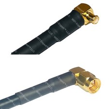 RFC195 MCX MALE ANGLE to SMA MALE ANGLE Coax RF Cable USA-Ship Lot