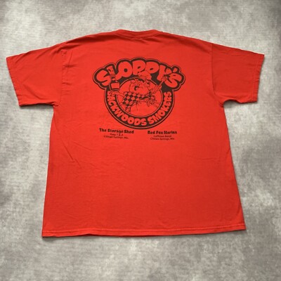 Vintage 90s Sloppys Backwoods Smokers Shirt Size XL Climax Springs Missouri BBQ 