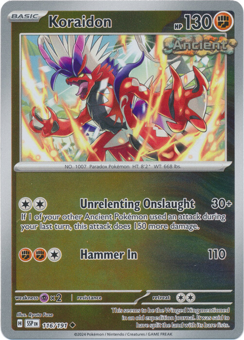 Pokemon TCG Surging Sparks Koraidon 116/191 LP-NM Rev H UC