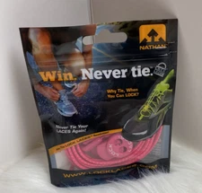 Nathan Lock Laces Elastic Shoelace & Fastening System No Tie Hot Pink Run