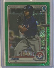 2020 Bowman Chrome Prospects Green Shimmer Refractor SP #95/99 Leody Taveras