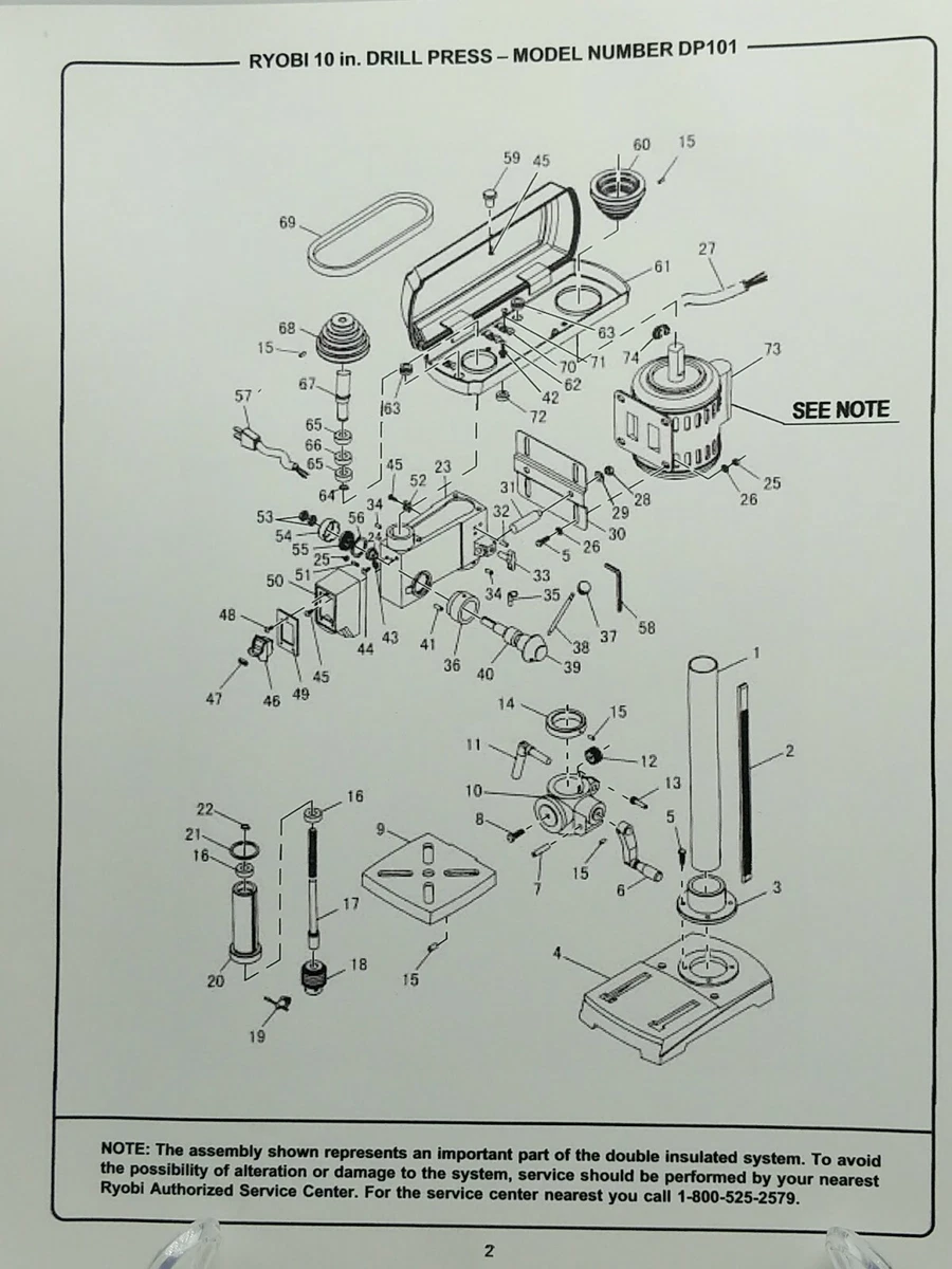 Ryobi dp101 outlet drill press