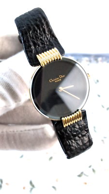 Vintage Black Moon de Christian Dior Watch 25mm GP Leather