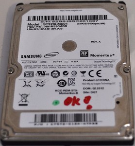 *** Samsung 320GB, ST320LM001, SATA, intern, 2,5" Zoll ***
