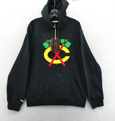 Chicago Blackhawks Hoodie Mens Large Stanley Cup Black Sweatshirt