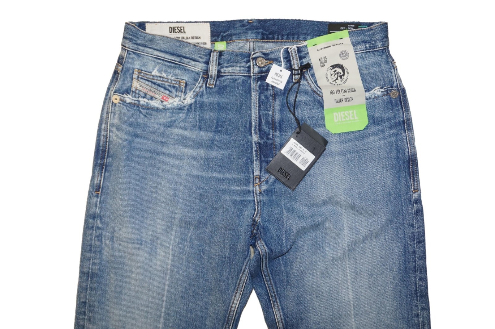 DIESEL D-MACS 09A25 JEANS STRAIGHT W33 L32 100% AUTHENTIC