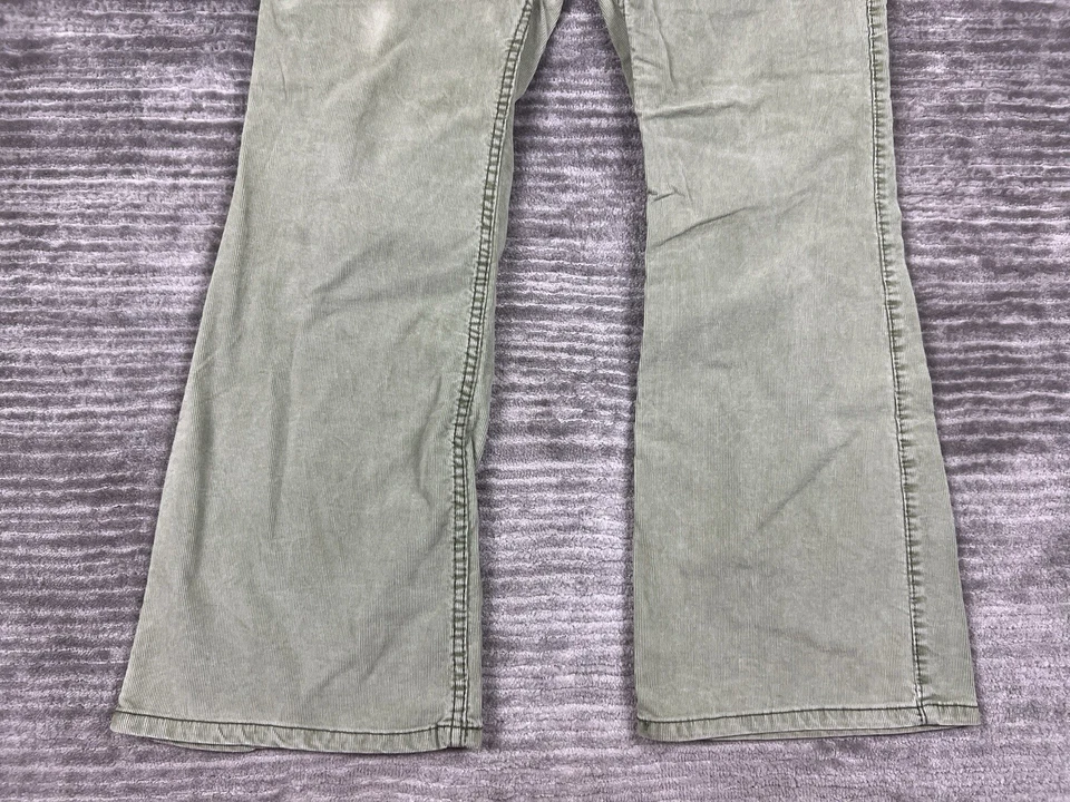 Pantalones Glory Desteñidos Para Mujer 16 Verde Bebé Pana Elastizados Mezcla de Algodón Bootcut Foto 3 de 4