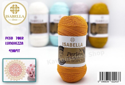 GOMITOLO RICAMO UNCINETTO FILO 100% COTONE PURO 70G / 420MT N.8 COLORI A SCELTA - Picture 10 of 27