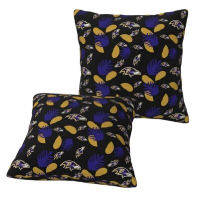 2PCS Baltimore Ravens Decorative Throw Pillow Cover 18in-20in No Pillow Core