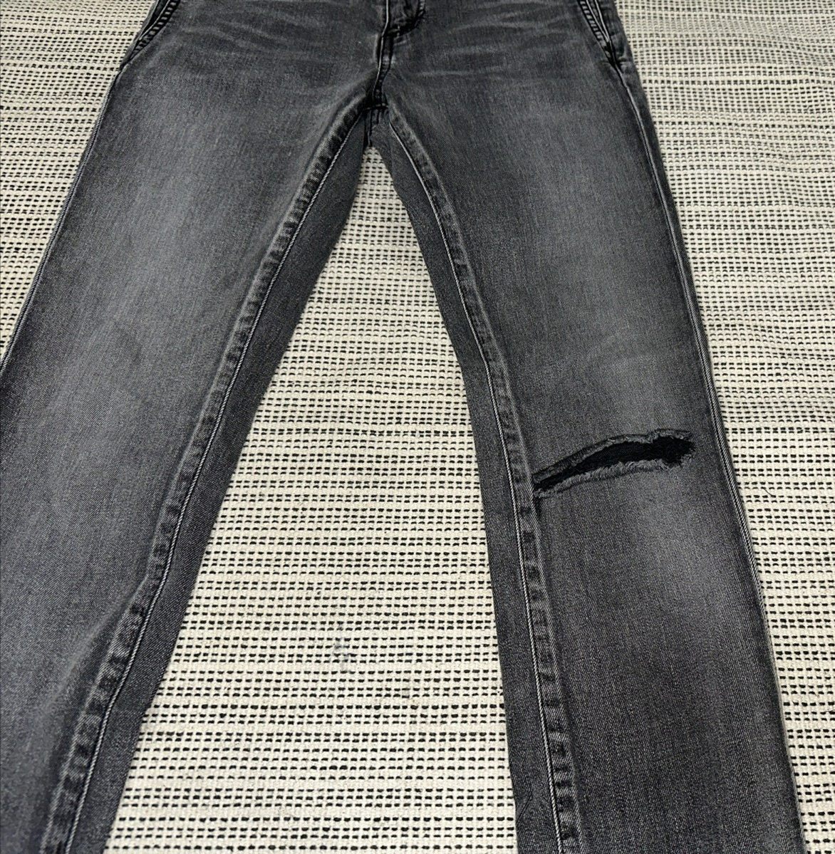 JEANS SAINT LAURENT PARIS D05 W SK MW GRIGIO ELASTICIZZATO DEMIN SKINNY GAMBA TG 25x32
